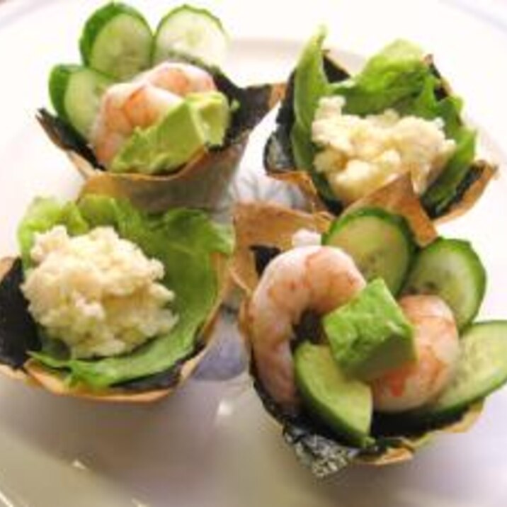 おひな祭りにぴったり のりカップサラダ レシピ 作り方 By のらりす0501 楽天レシピ